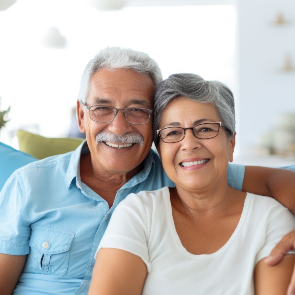 Elderly Couple on Chair
